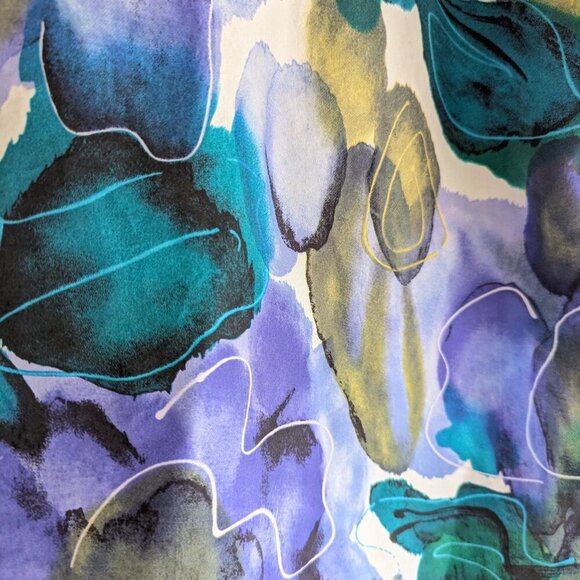 Vintage Emblem Silk Abstract print button down shirt - Picture 4 of 5